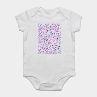 Floral doodles pink and violet Baby Bodysuit